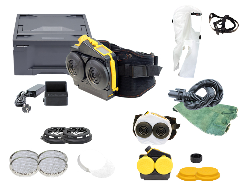 Ready-Pack e-breathe e-Flow PAD-Box / Multi-Hood Limited-Use (weiß) mit Kopfhalterung *L-Box*