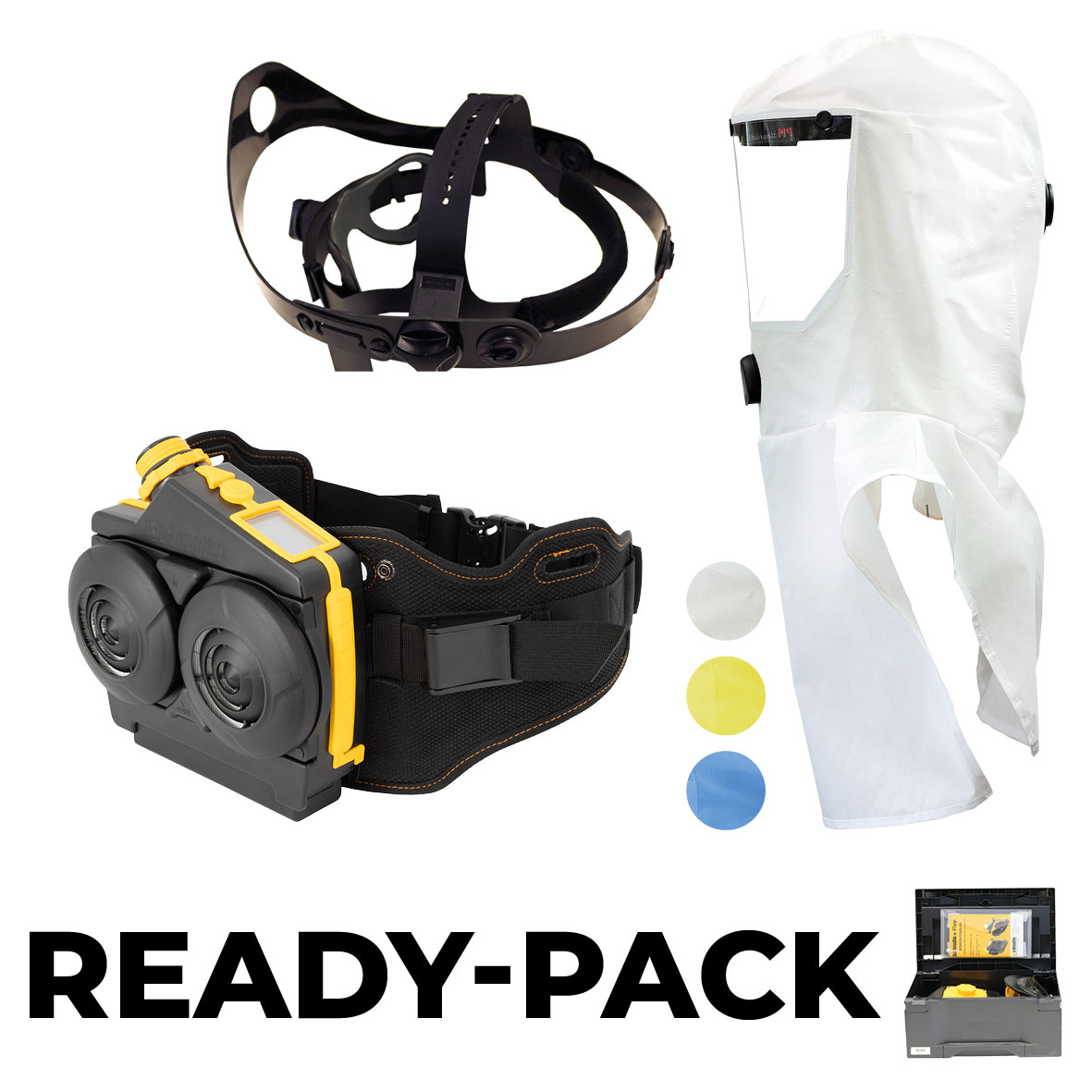 Ready-Pack e-breathe e-Flow PAD-Box / Multi-Hood Limited-Use (weiß) mit Kopfhalterung *L-Box*