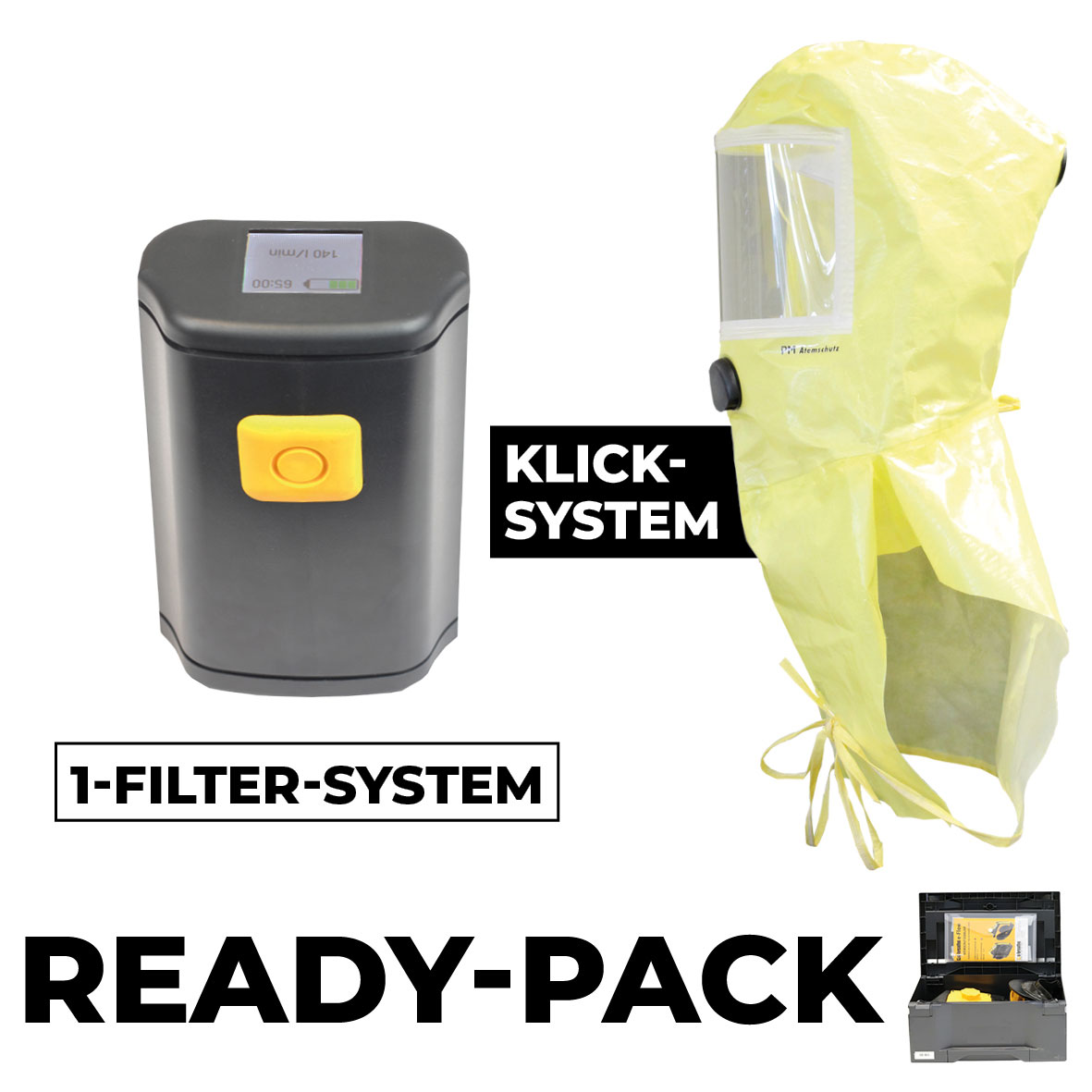Ready-Pack e-breathe Smartblower (Einfilter-System) - mit PM Chemical Hood
