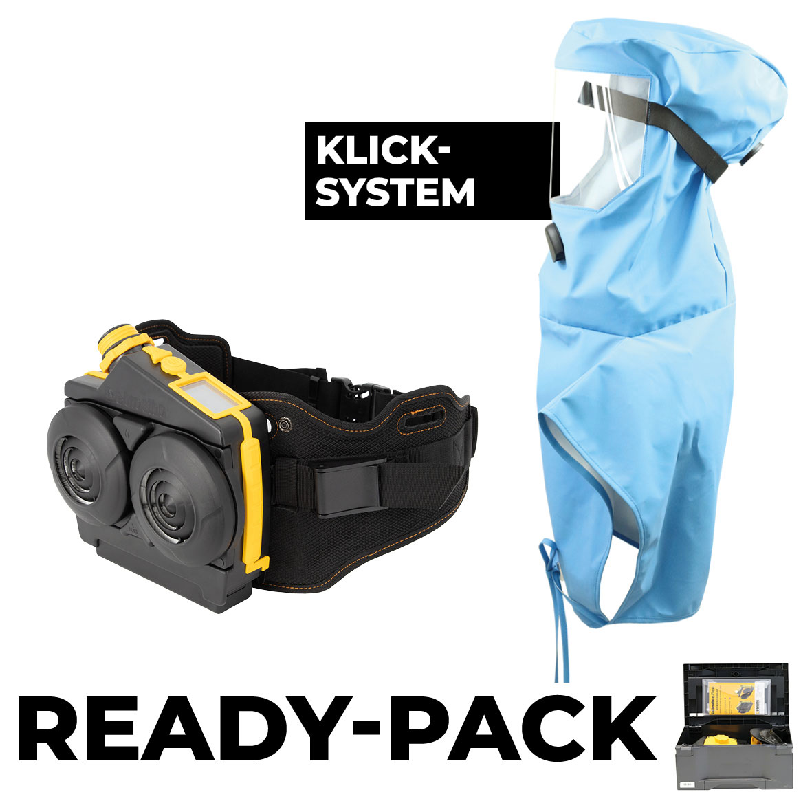 Ready Pack e-breathe e-Flow  PRO mit e-breathe Laborhaube AV Gen. 1.0 - Premium (Mehrweg)