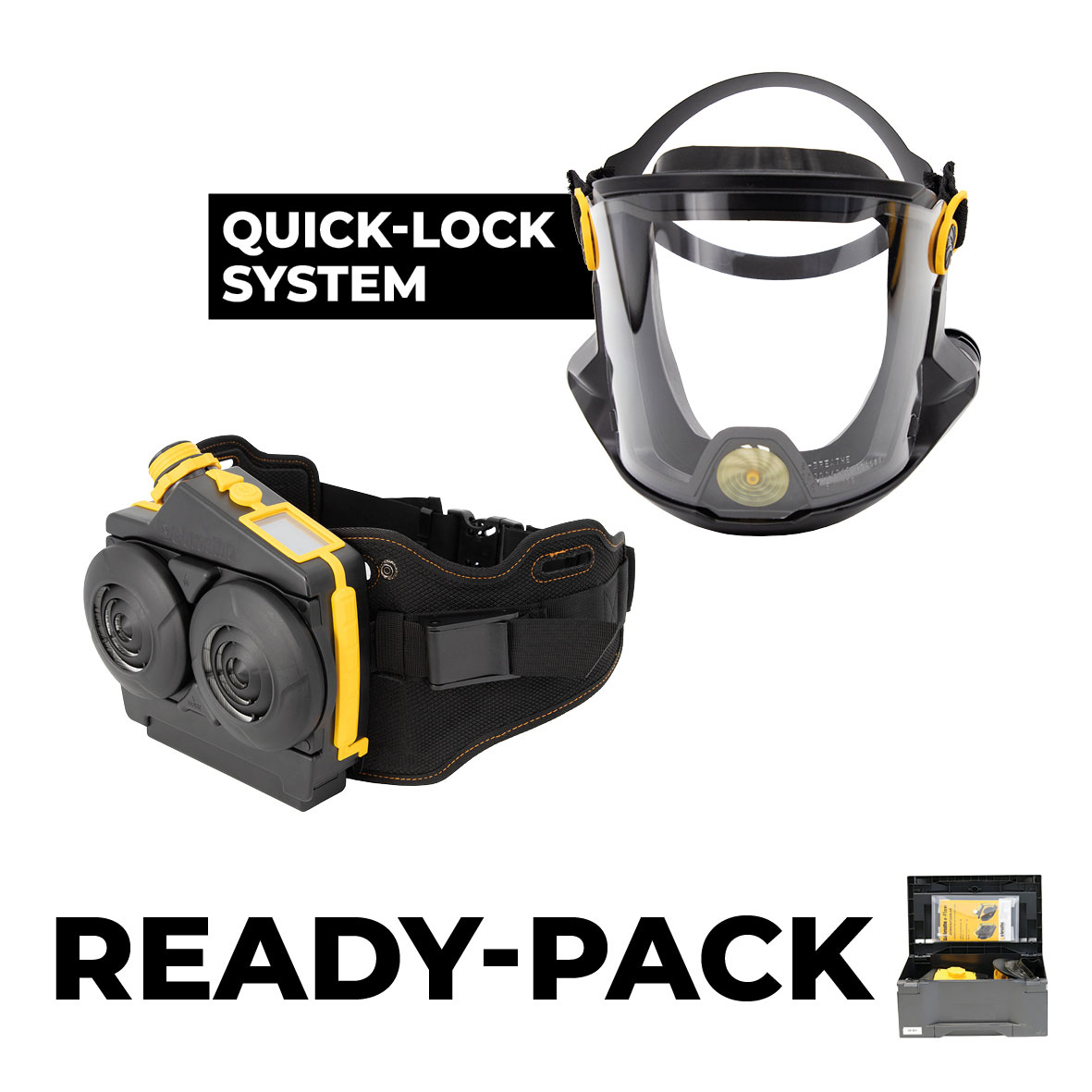 Ready-Pack e-breathe e-Flow PRO PAD-Box mit Multimask PRO² Klick Silikon