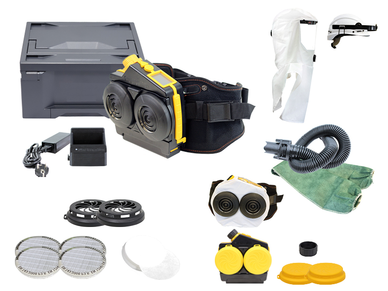 Ready-Pack e-breathe e-Flow PAD-Box / Multi-Hood Limited-Use (weiß) mit Helmhalterung *L-Box*
