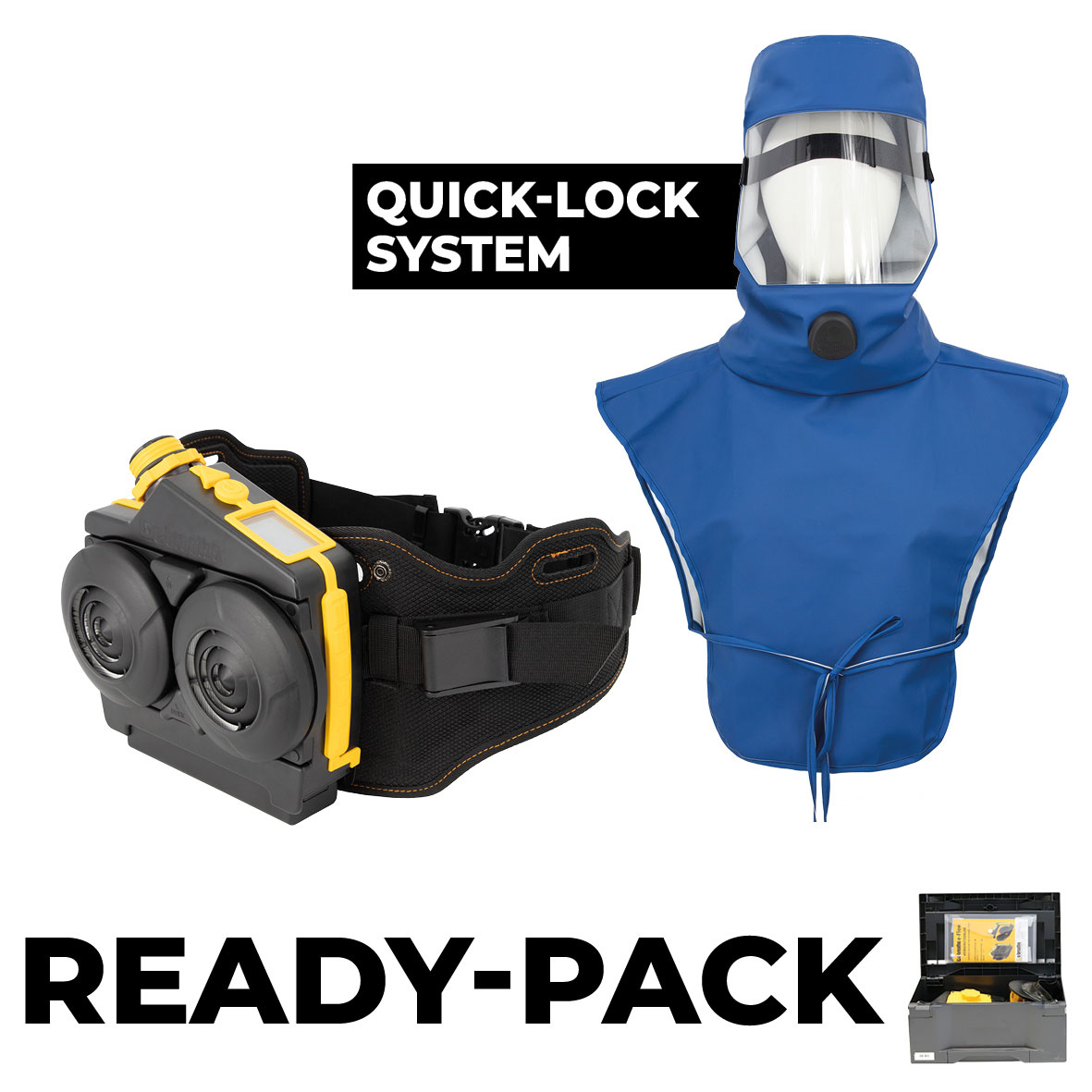 Ready Pack e-breathe e-Flow  PRO mit e-breathe Laborhaube AV Gen. 2.0 - Premium (Mehrweg)
